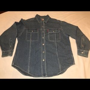 VTG Levi’s Jeans For Women Denim Shirt Striped LG